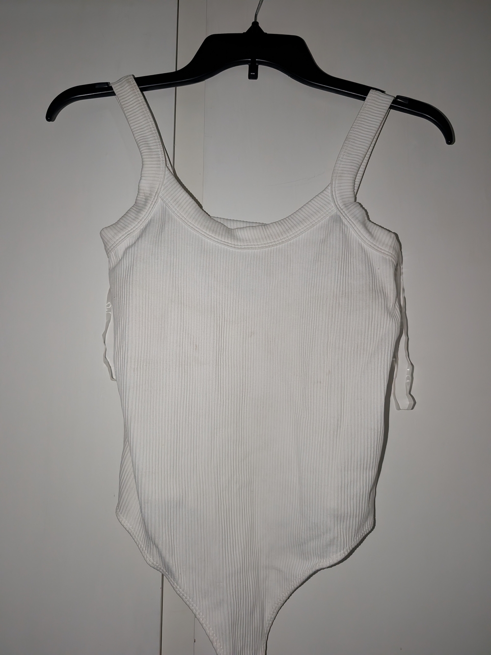 No Boundaries White Ribbed Tank Bodysuit